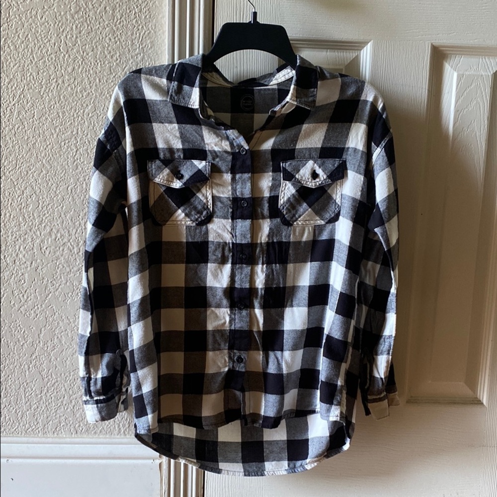 Wonder Nation Black and White Cowgirl Button Down Shirt